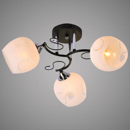 Люстра XA1078B/3 BK+CR черный/хром 3х60W E27 d470 h240, HN19  У2